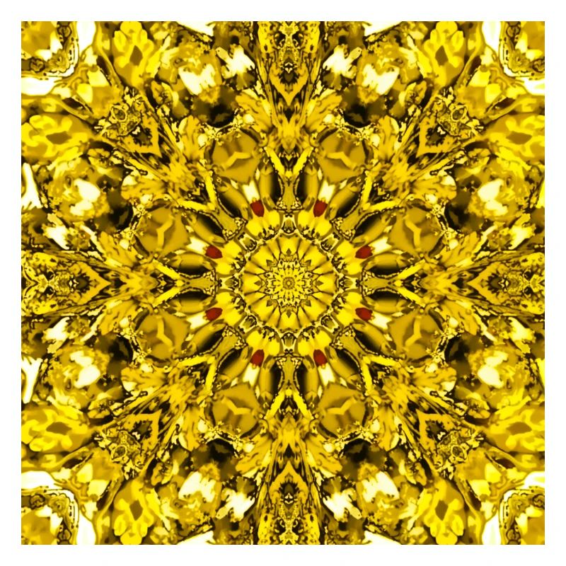 Yellow mandala radial pattern