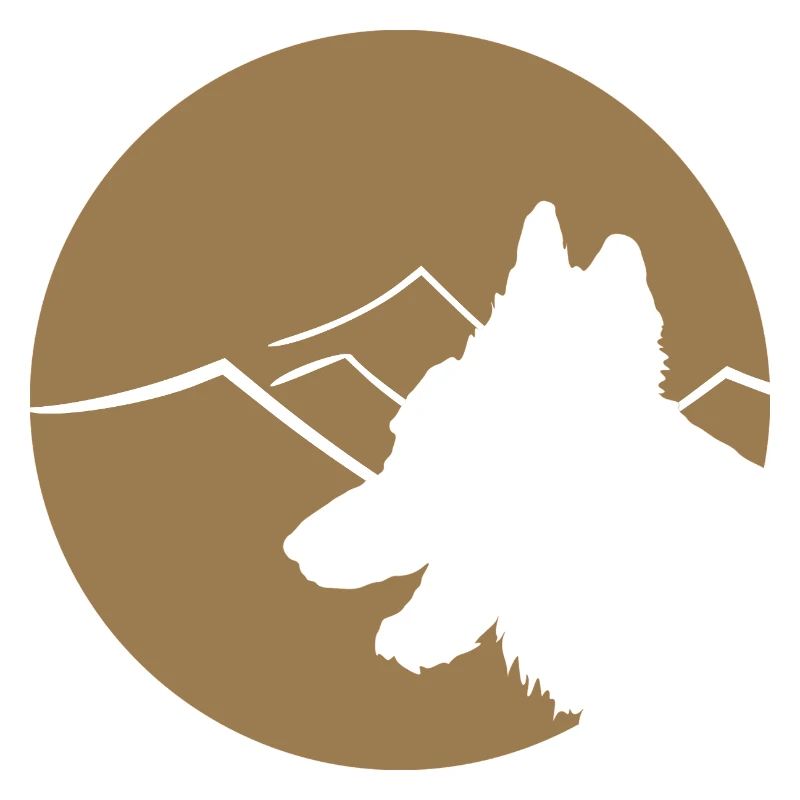German Shepherd silhouette in circle