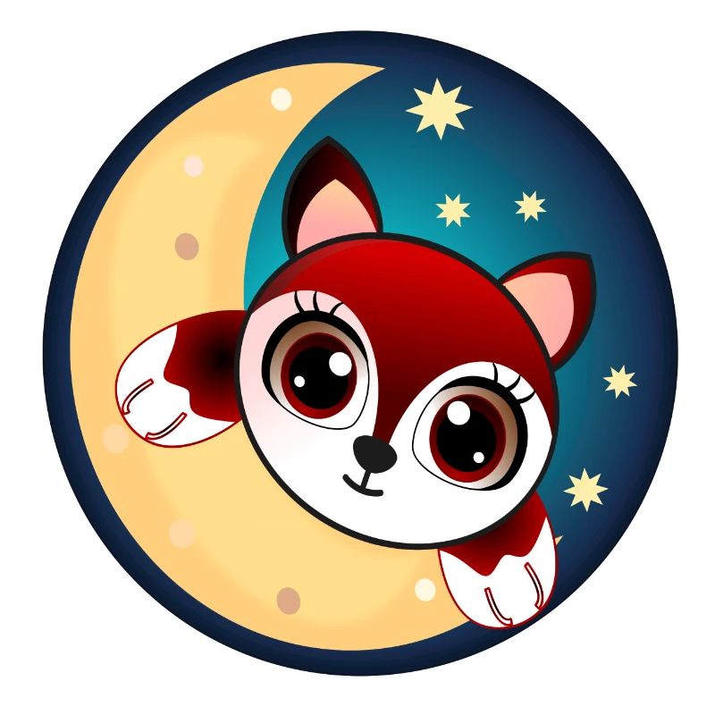Clever Fox in the Moon - SLEEPING