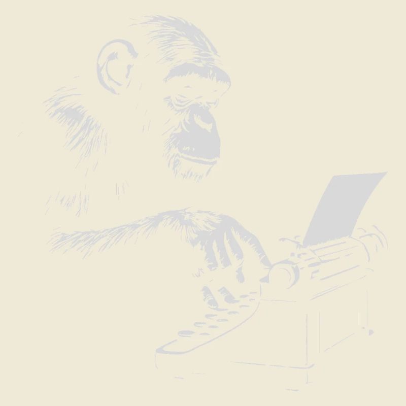 Chimp Typist Retro-Druck