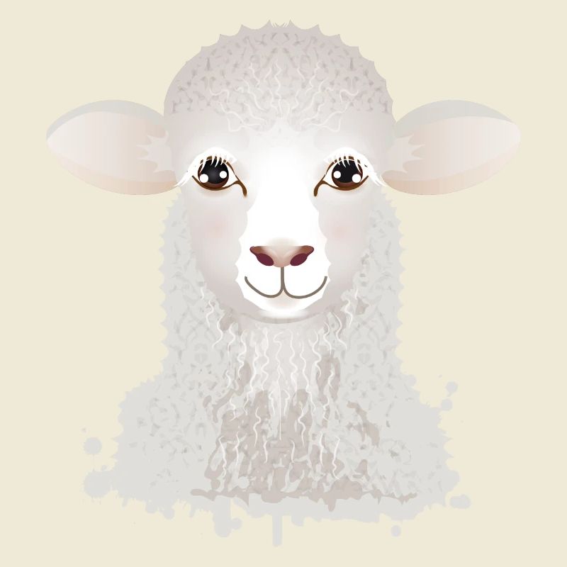 A cute sheep as a graffiti portrait