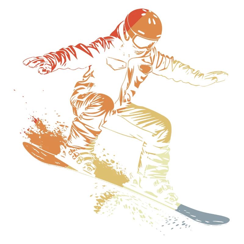 Snowboarder Graphique Rétro