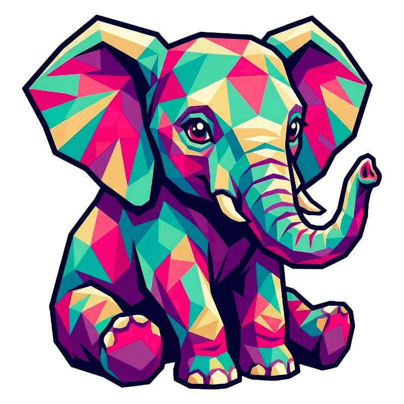 Motif d’éléphant coloré – Éléphant mignon