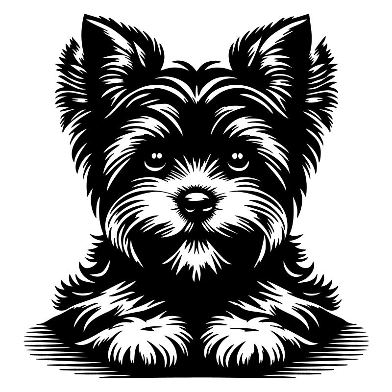 Yorkshire Terrier Head with Paws
