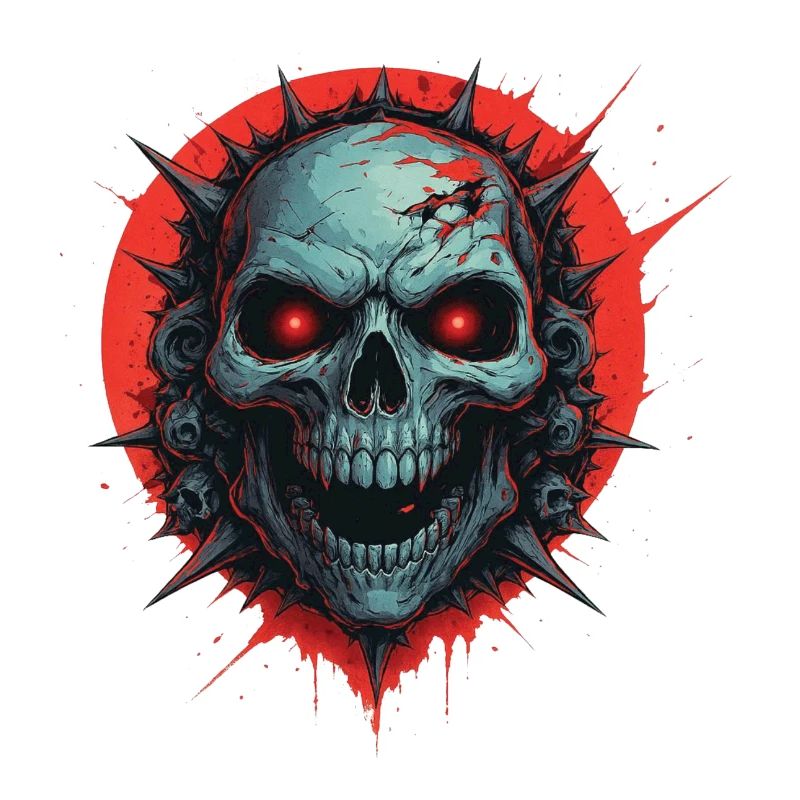Ghost Skull with Red Vibes