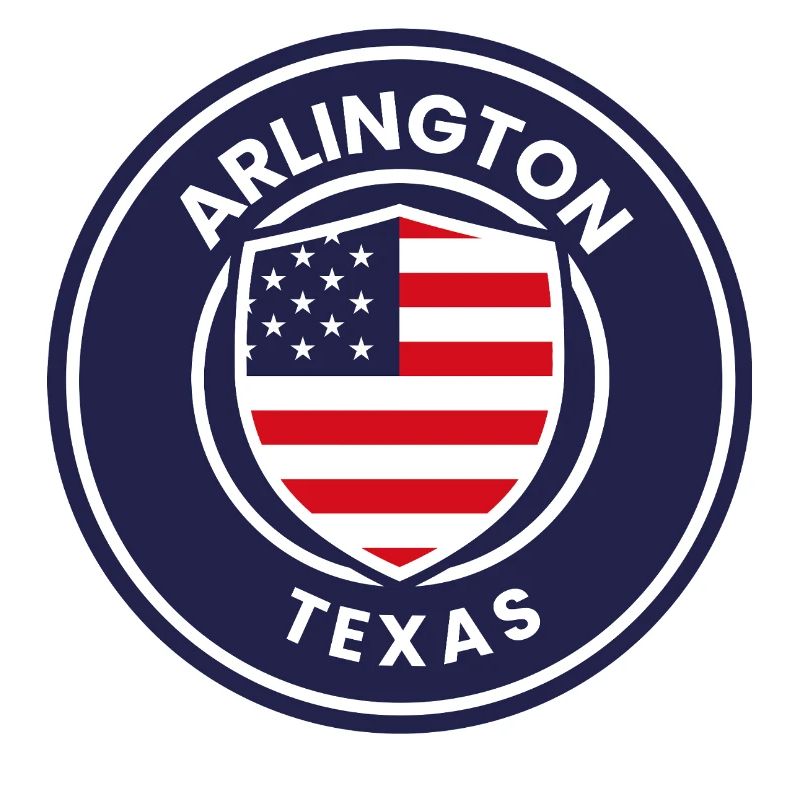 Arlington-Texas-Emblem mit Flagge