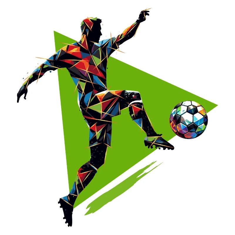 dynamic soccer player playing soccer