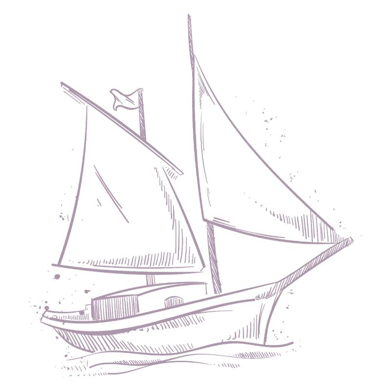 Silhouette d’aventure à voile : Marins élégants