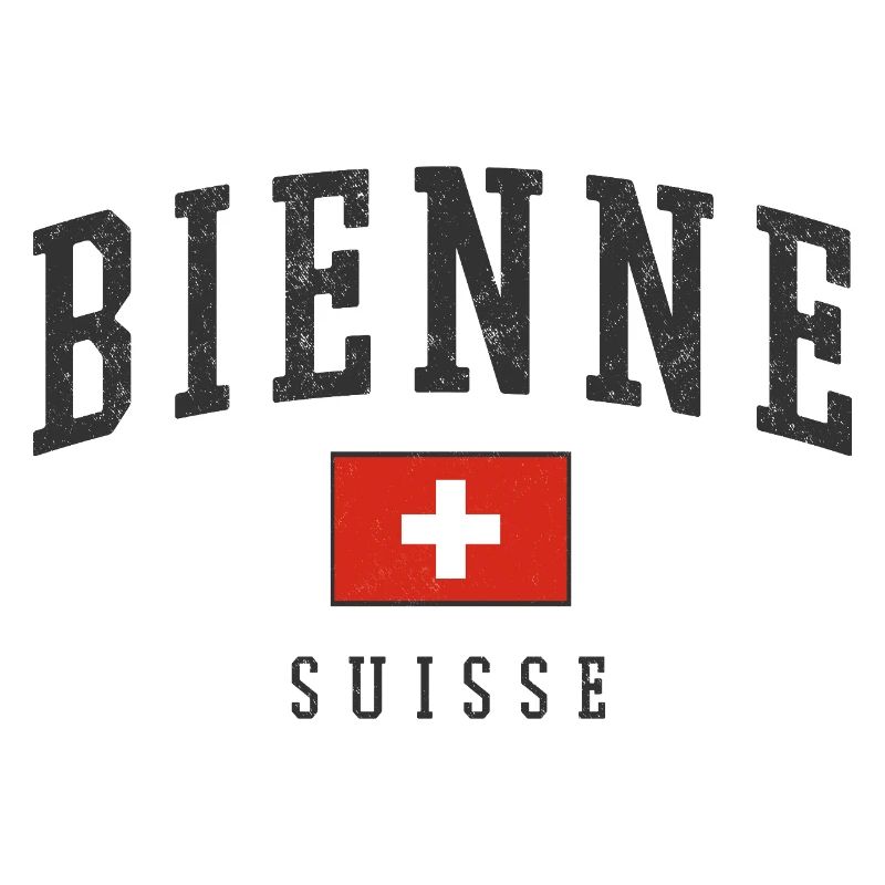 Bienne Suisse Design avec drapeau