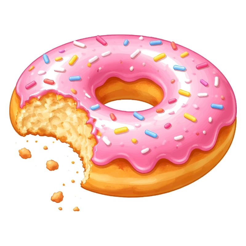 Donut avec morsure – Conception de dessert sucré