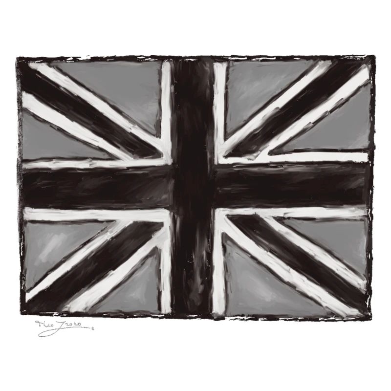 Grau Gemaltes Union Jack Kunst