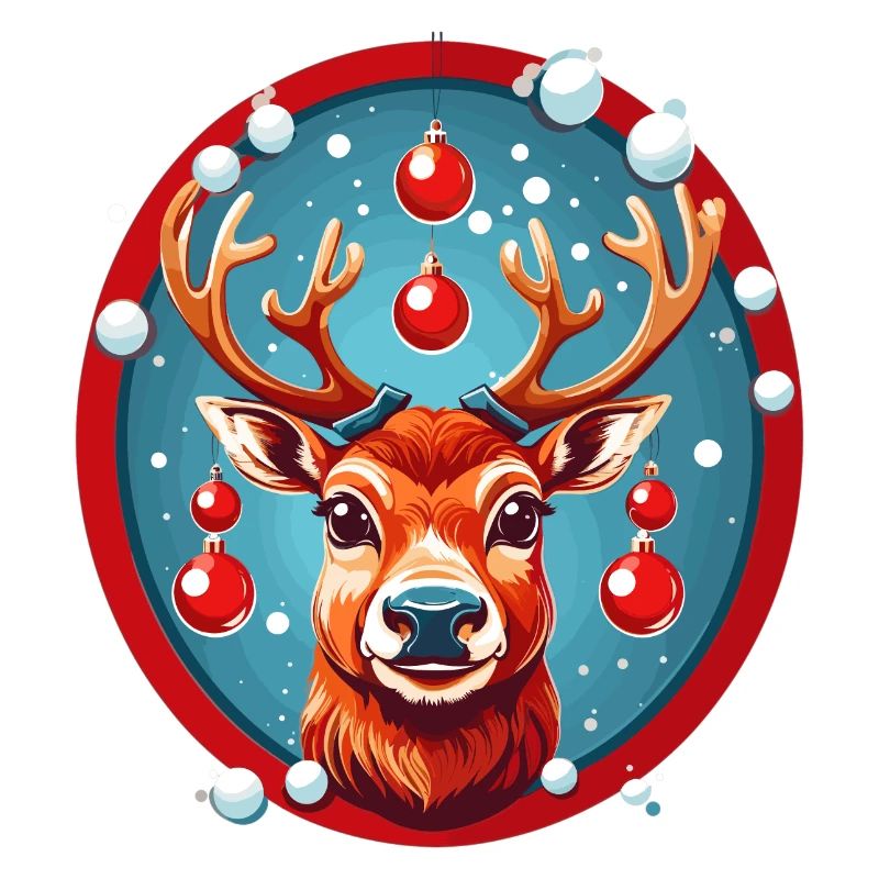 Rentier mit Weihnachtskugeln