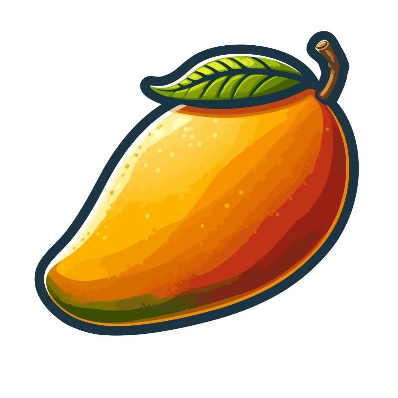 Mangue colorée avec feuille verte