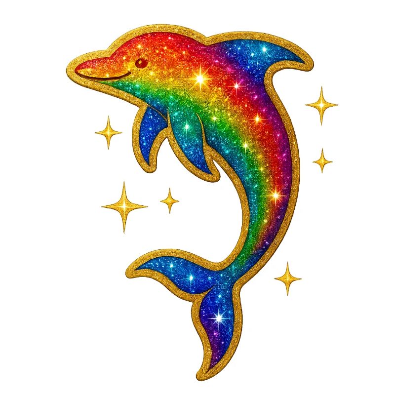 Rainbow Dolphin Glitter