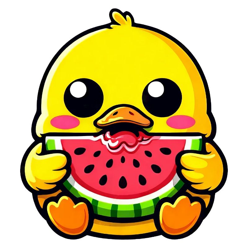 Sweet Duck Chibi Kawaii Melon Fruit Summer