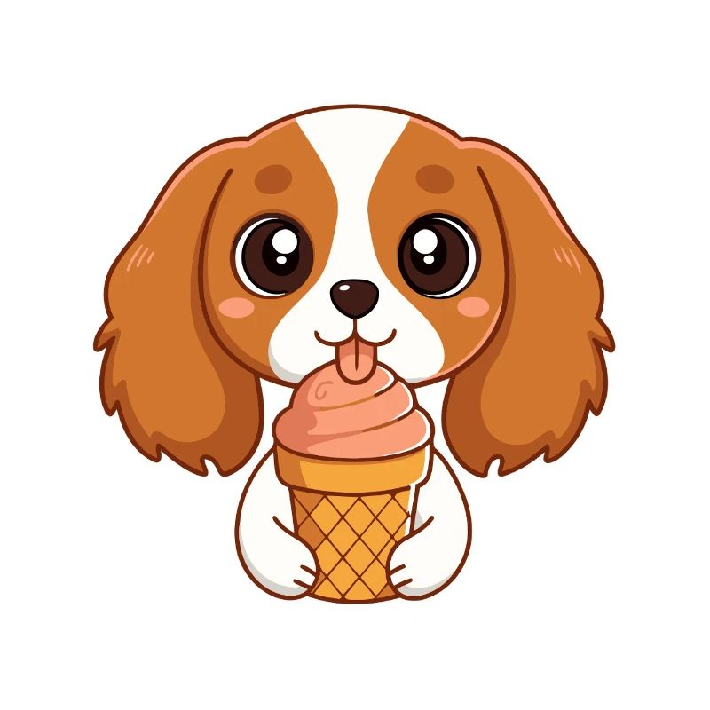 Chiot mignon glace