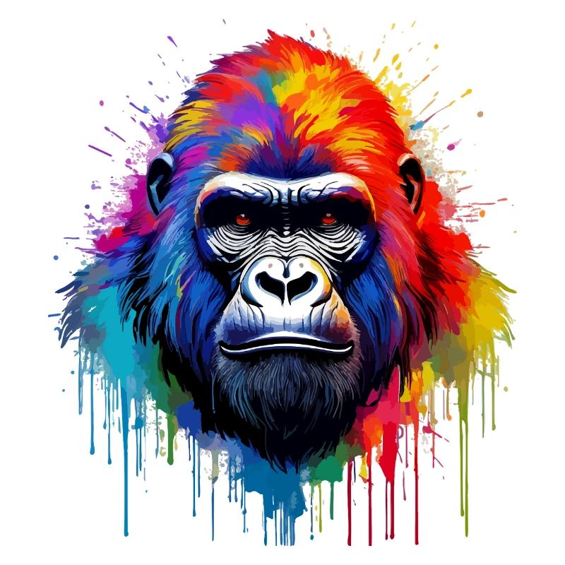 Regenbogen-Gorilla Kunst-Splash