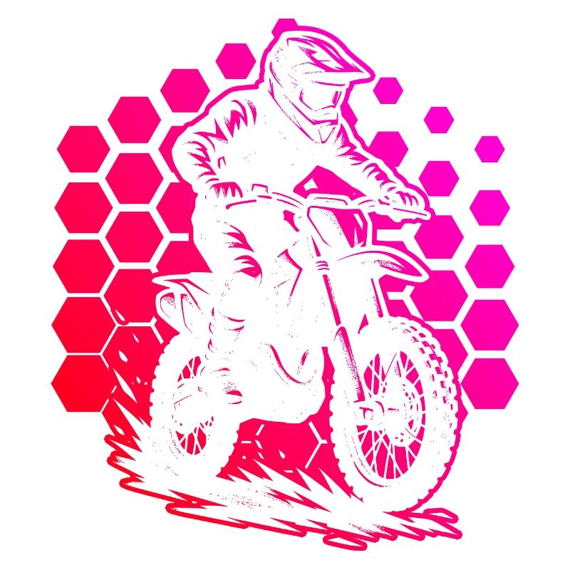Motorcycle racer in hex pattern