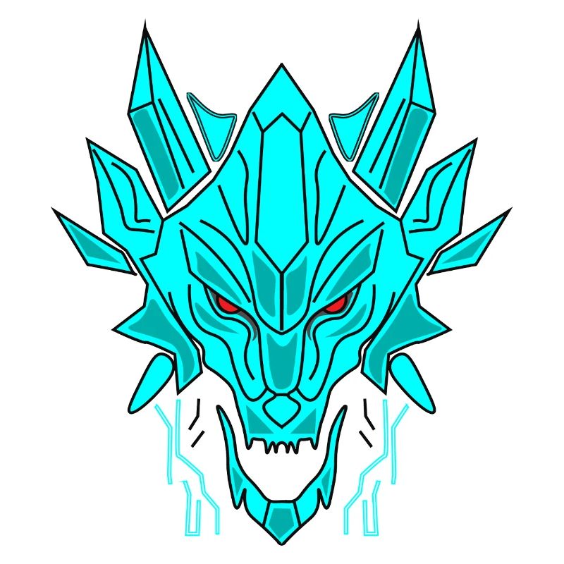 Geometrischer Eisdrache Kopf
