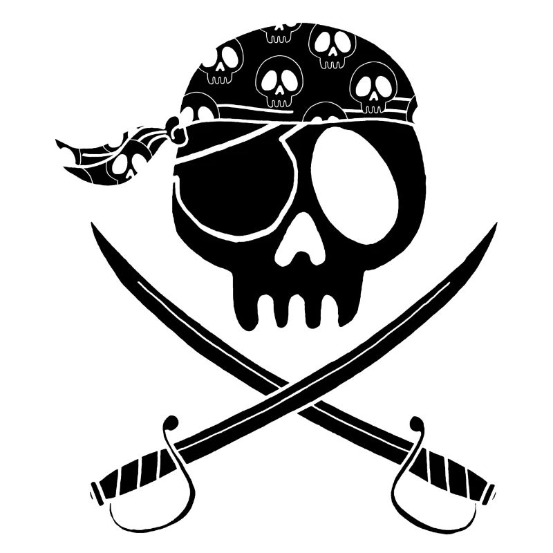 Crâne de pirate noir