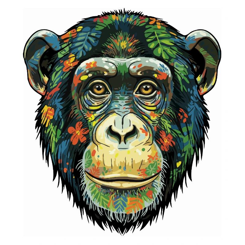 Fleurs colorées de chimpanzé