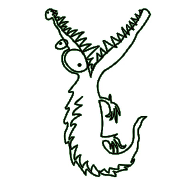 Crocodile vert Doodle