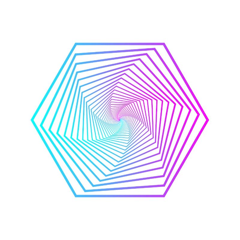Gradient en spirale de polygone néon