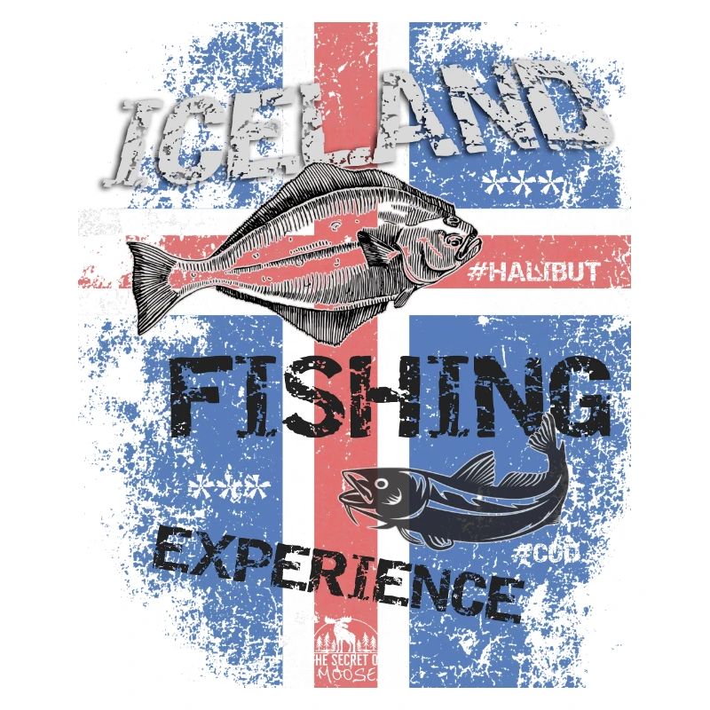 Islande Drapeau de pêche Pêche Poisson Design