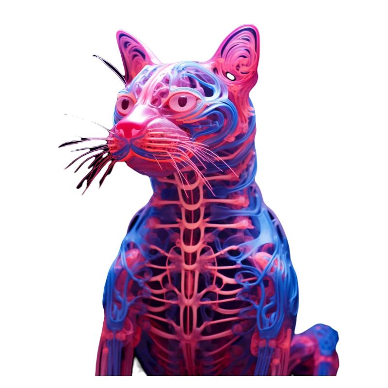Sculpture De Chat Anatomie Lumineuse