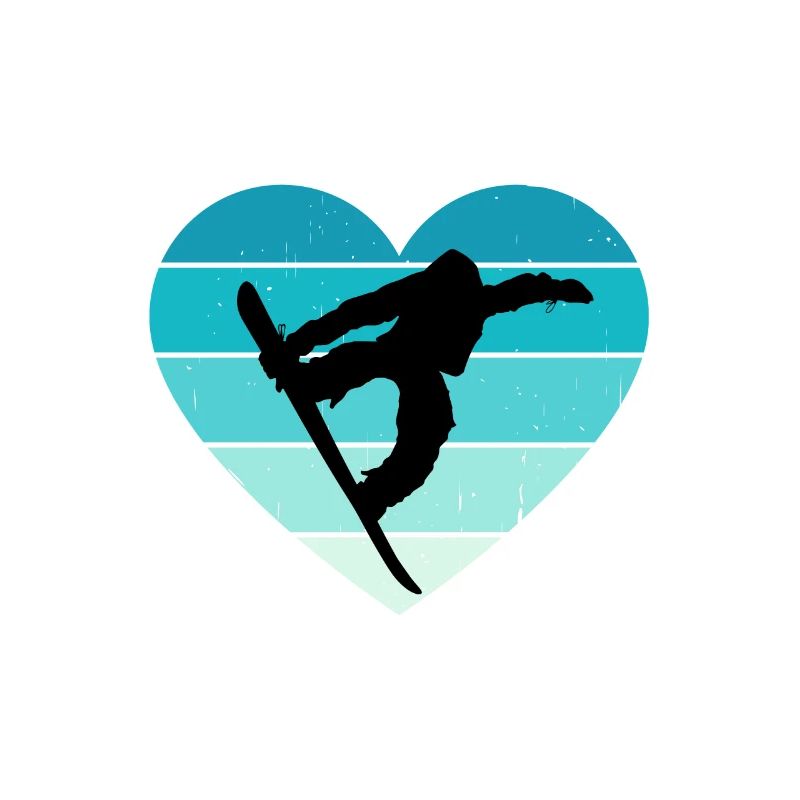 Ich liebe Snowboard Halfpipe Tricks Wintersport