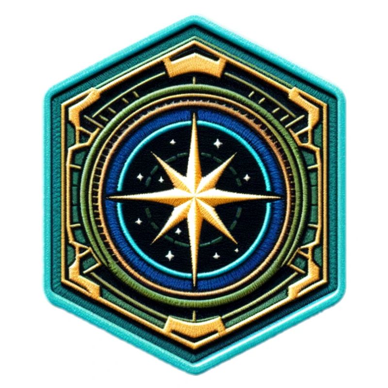 Kartenstern Kompass Patch