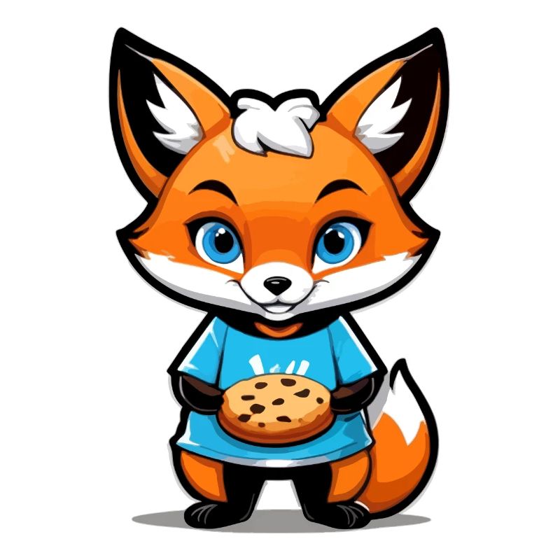 Renard avec un biscuit dans les pattes