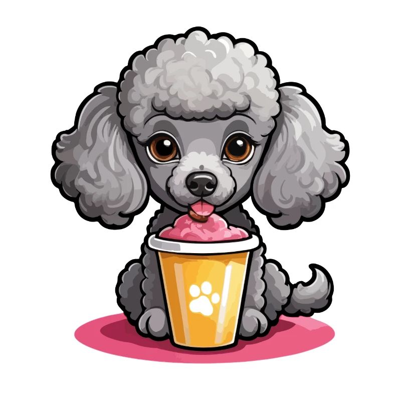 Poodle lady feeding