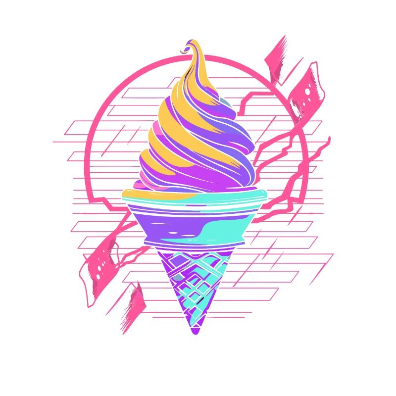 Ice Cream Cone Synthwave