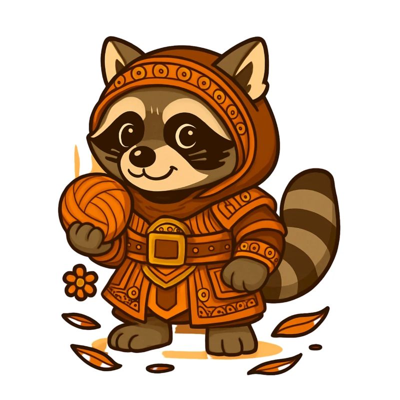 Waschbär Samurai Kawaii