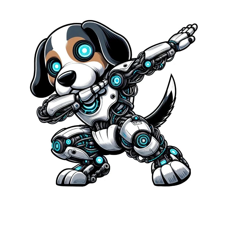 Cool Beagle Robot Astronaute Dabbing Dessin animé