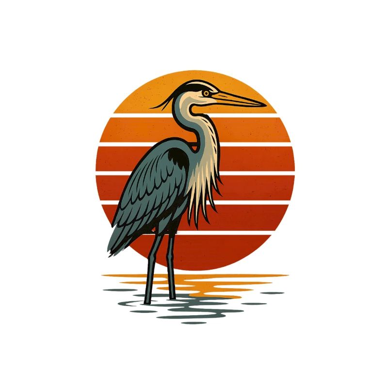 Heron at sunset