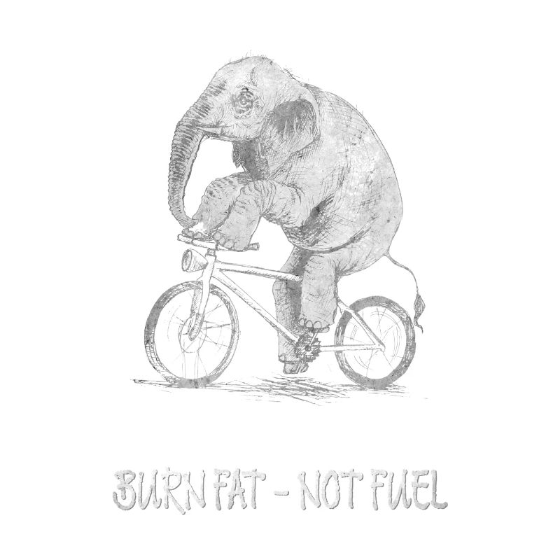 Burn Fat – Not Fuel Funny Bicycle Elephant