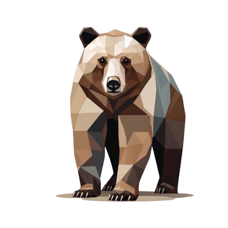 Geometric Grizzly Bear Polygon