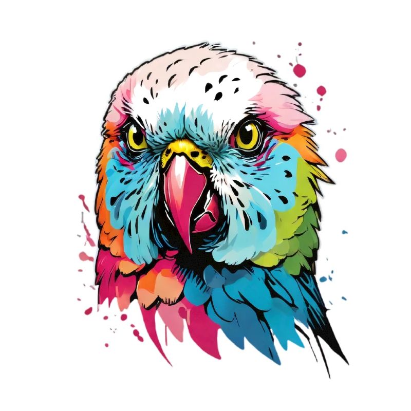 Conception artistique de perruche colorée