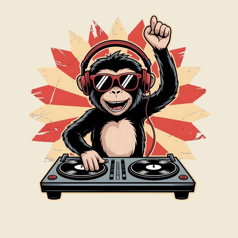 Monkey DJ dans le cercle du soleil