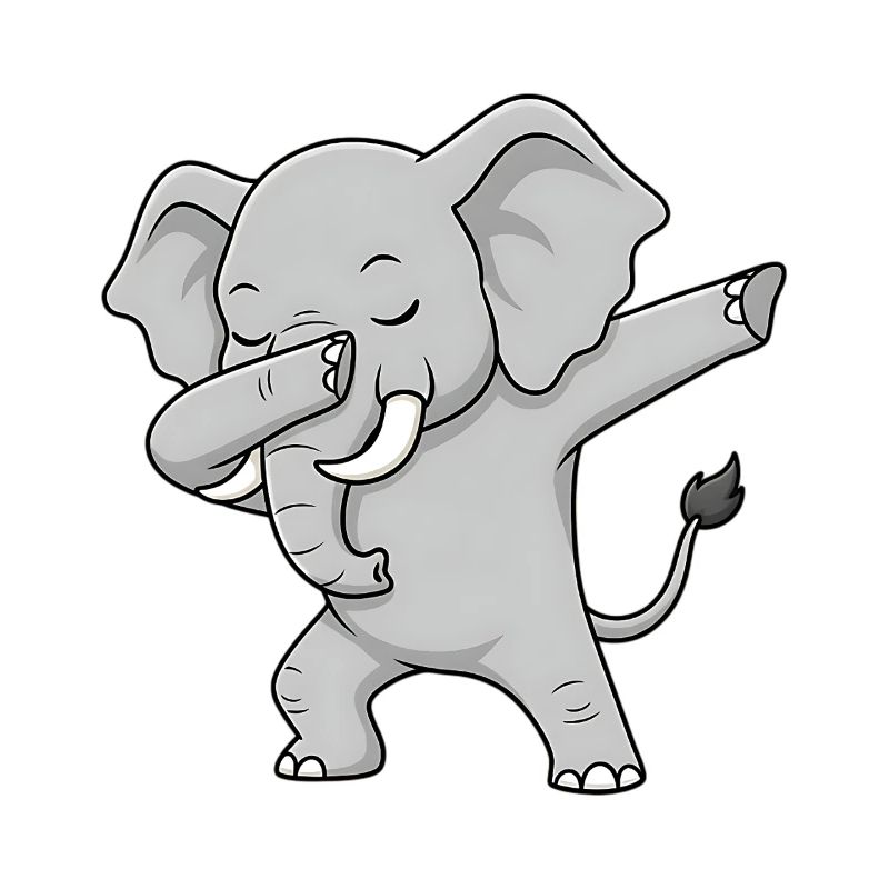 Éléphant cool dans le style dabbing
