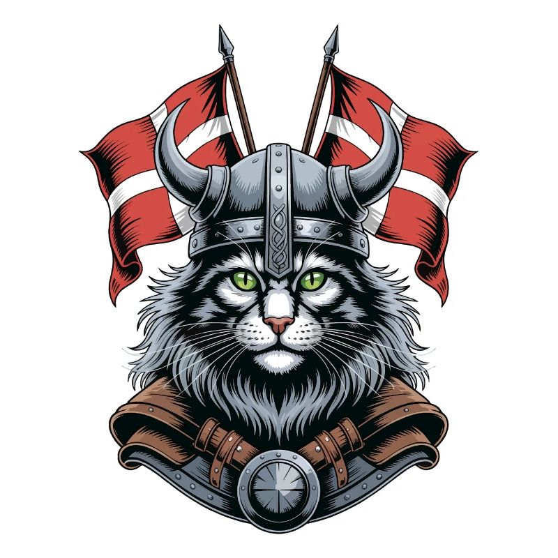Wikingerkatze mit Helm