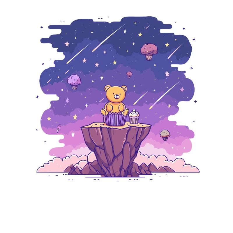 Cuddly Bear in the Starry Sky Cake