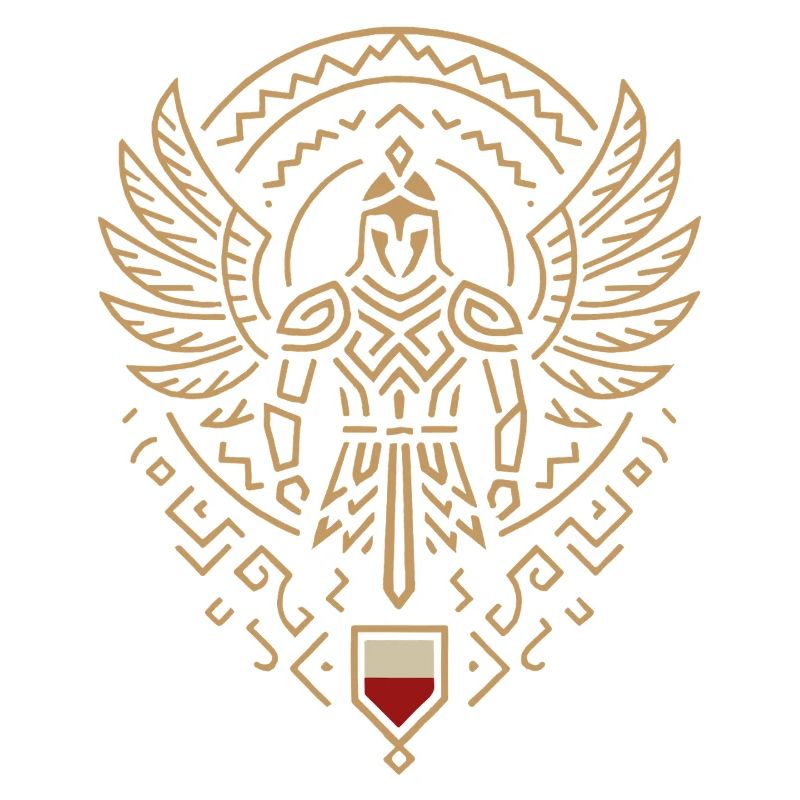 Minimalist Winged Hussar Warrior Emblem