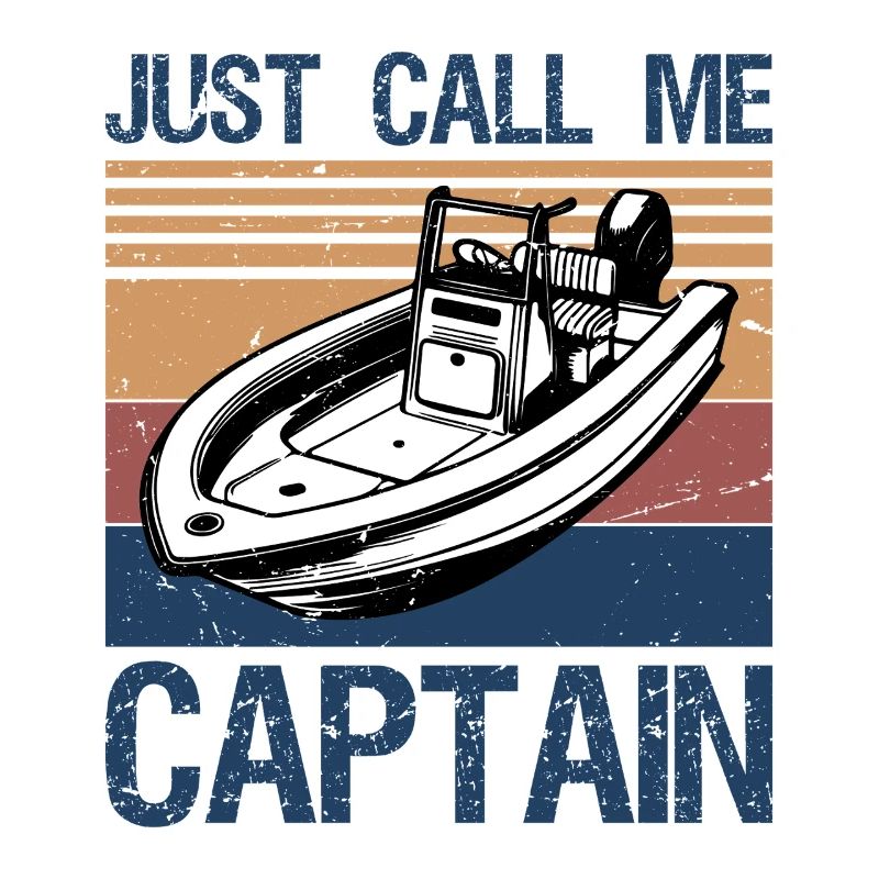 Bateau rétro vintage appelez-moi simplement capitaine