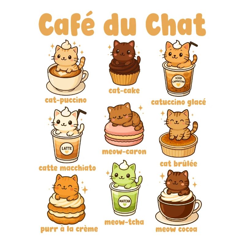 Café Du Chat Jeu de mots sur le café Chat mignon