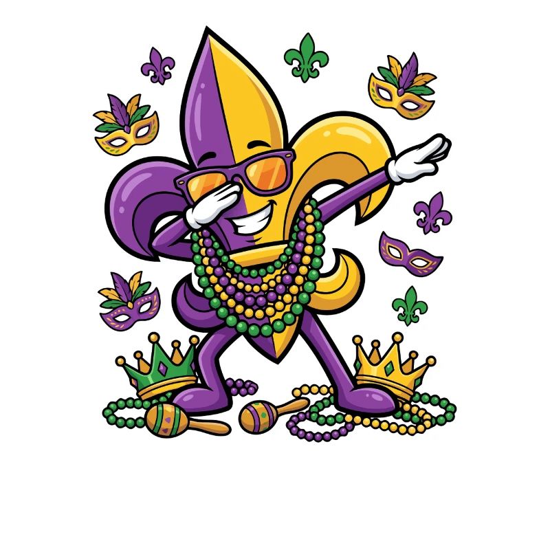 Dabbing Fleur De Lis Mardi Gras Dab Fleur De Lis