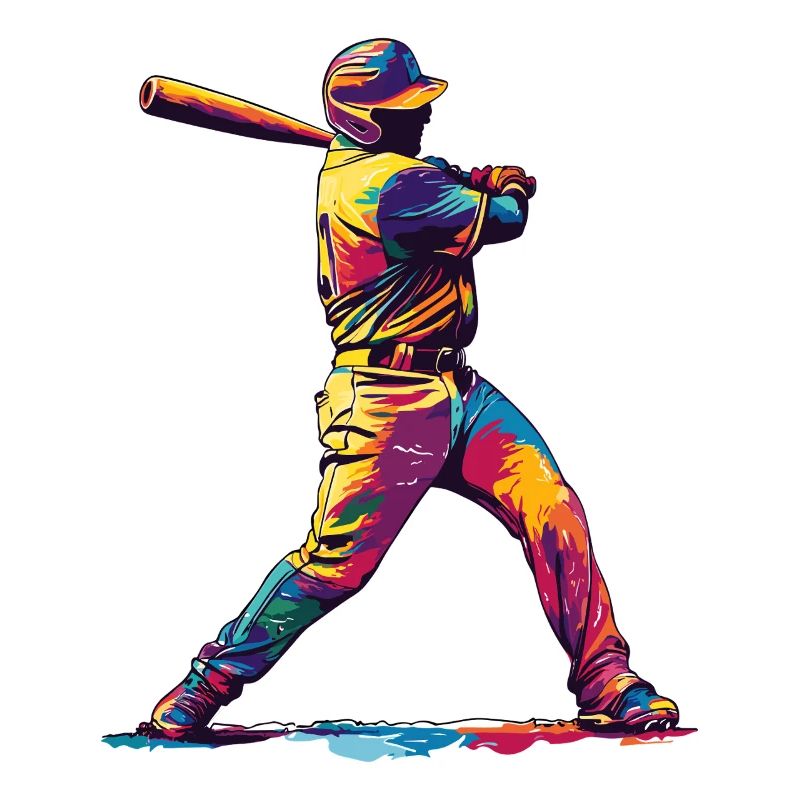 Farbenfroher Baseball-Hit