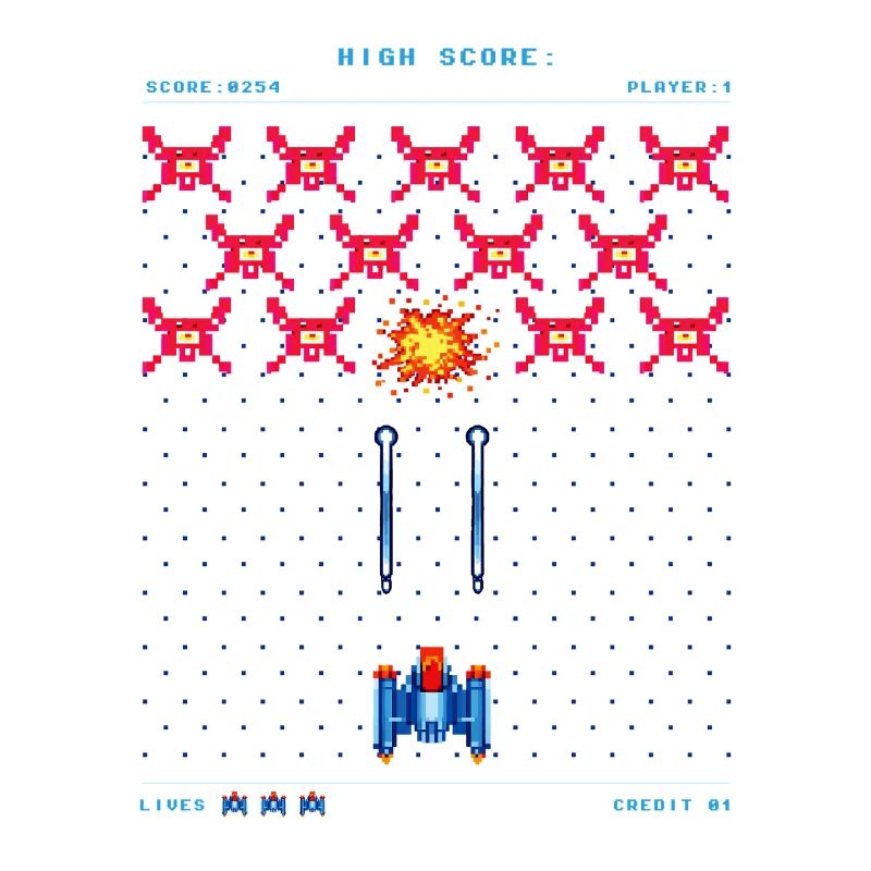 Retro Arcade 80s Pixel Alien Gamer Vintage